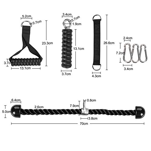 Cuerda para Tríceps,Pull Down Cuerda Equipo,Asas de Repuesto para Correa de Ejercicios,fitness, barra recta para antebrazo rodillo de muñeca para levantamiento rizos de bíceps,equipo de entrenamiento