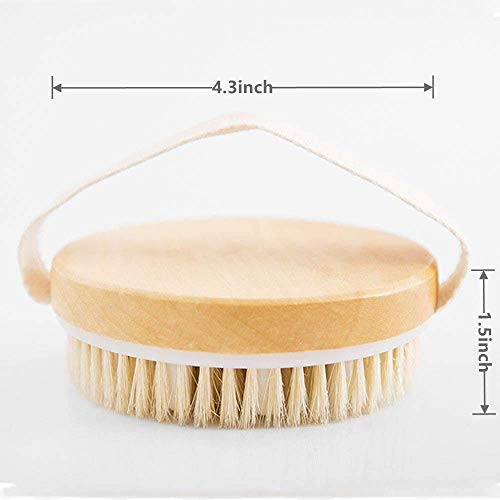 Cuerpo Cepillo, Uervoton Cepillo Espalda Ducha, Suave Natural Cerdas Cepillo, Limpiar Espalda y Euerpo, Exfoliación, Masajee, SPA, Anti celulitis, Obtener Piel Suave
