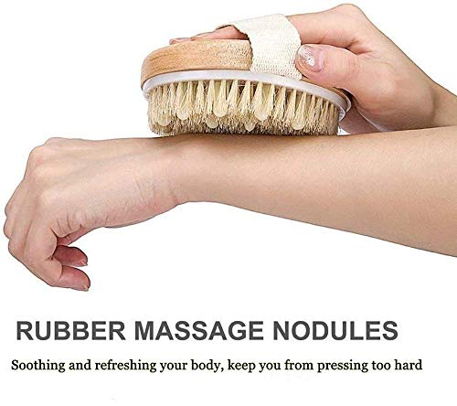 Cuerpo Cepillo, Uervoton Cepillo Espalda Ducha, Suave Natural Cerdas Cepillo, Limpiar Espalda y Euerpo, Exfoliación, Masajee, SPA, Anti celulitis, Obtener Piel Suave