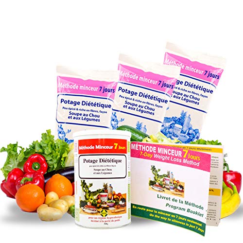 CURA MÉTODO DE ADELGAZAMIENTO 21 DÍAS NATURAL Y EFICAZ. Sopa Dietética Sopa de Col y Verduras Rica en Fibra y Vitaminas (84 Porciones). Probado clínicamente.