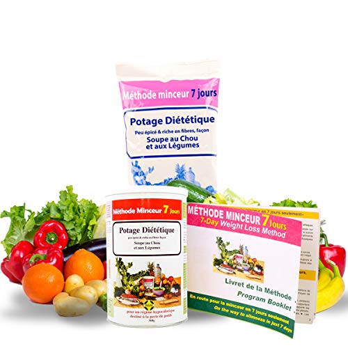 CURE 7 DÍAS NATURAL Y EFECTIVO MÉTODO DE ADELGAZAMIENTO. Sopa Dietética Sopa de Col y Verduras Rica en Fibra y Vitaminas (28 Porciones). Probado clínicamente.