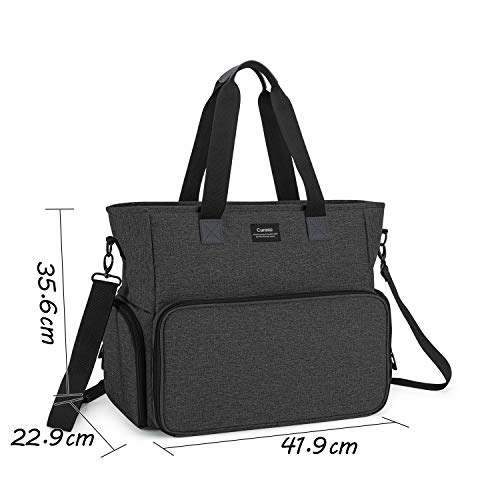 CURMIO Bolsa de enfermera y bolsa con funda acolchada para ordenador portátil, bolsa de suministros médicos para visitas en el hogar, perfecto para estudiantes de enfermería, bolsa solamente, Negro
