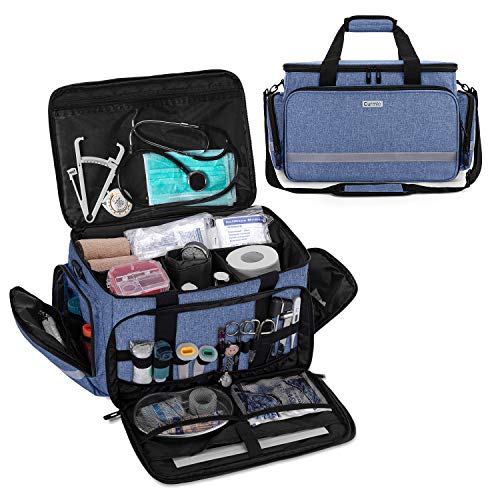 CURMIO Botiquín de Primeros Auxilios, Maleta de Primeros Auxilios, Bolsa para Emergencias, Multiusos, Ligero, Sola Bolsa, Azul.