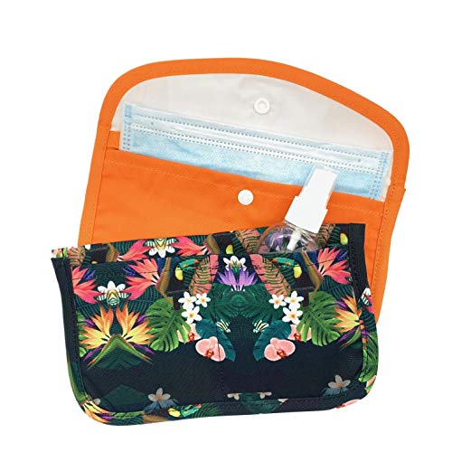 Cussi MaskCase-pack de 2 estuches rectangulares para mascarilla (NARANJA, TROPICAL)