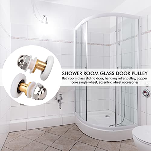 CXtech Juego de 8 ruedas para puertas de ducha individuales, correderas para puertas de ducha correderas, poleas, ruedas para cabinas de ducha, piezas de repuesto para puertas de vidrio de 10-12 mm