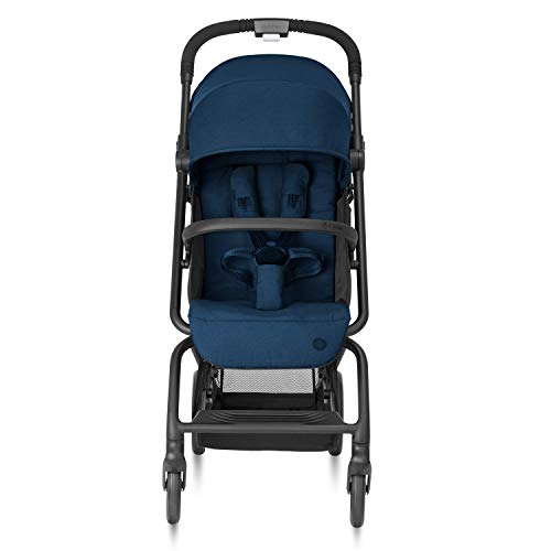 Cybex Gold Eezy S Twist+2 Cochecito, ultraligero, con mecanismo plegable con una sola mano, desde el nacimiento hasta 22 kg (aproximadamente 4 años), azul marino con marco negro