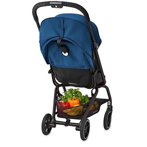 Cybex Gold Eezy S Twist+2 Cochecito, ultraligero, con mecanismo plegable con una sola mano, desde el nacimiento hasta 22 kg (aproximadamente 4 años), azul marino con marco negro
