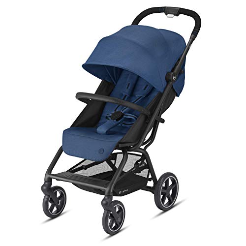 Cybex Gold Eezy S Twist+2 Cochecito, ultraligero, con mecanismo plegable con una sola mano, desde el nacimiento hasta 22 kg (aproximadamente 4 años), azul marino con marco negro