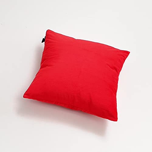 Dalina 2 Fundas de Cojines de Terciopelo de 45x45CM - Fundas para Almohadas y Cojines, 100% Poliéster y Extra Suave , 2 Unidades con Cierre de Cremallera . (Rojo)