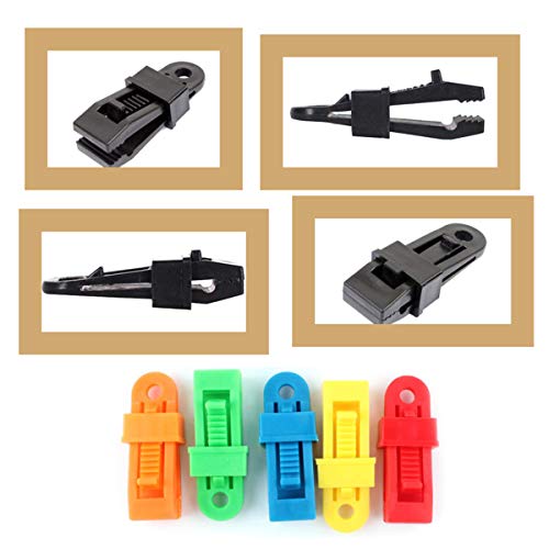 Dancepandas Clips De Lona Ideal 24PCS Abrazadera Plástico Tarp Clips Carpa Clip Accesorio Para Acampada De Plástico Para Actividades Al Aire Libre (Rosso Giallo Arancio Verde Blu Nero)