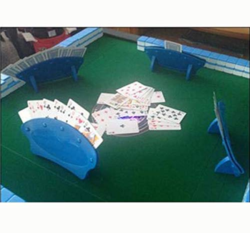 dancepandas Soporte Naipes 4PCS Playing Card Holder Soporte para Juego de Cartas para Niños y Ancianos, Personas con Mal Agarre Artritis, etc, Diseño Curvado, Azul