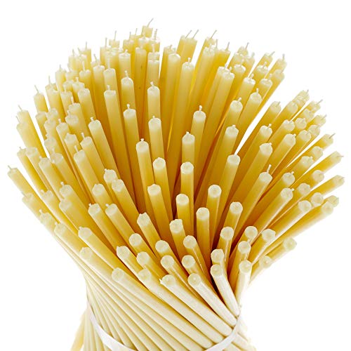 Danilovo 50 velas blancas de cera de abeja – Velas ortopédicas para oración, rituales, decoración de mesa de boda – no tóxicas, sin hollín – antigoteo, N60, altura: 19,5 cm, diámetro: 7 mm