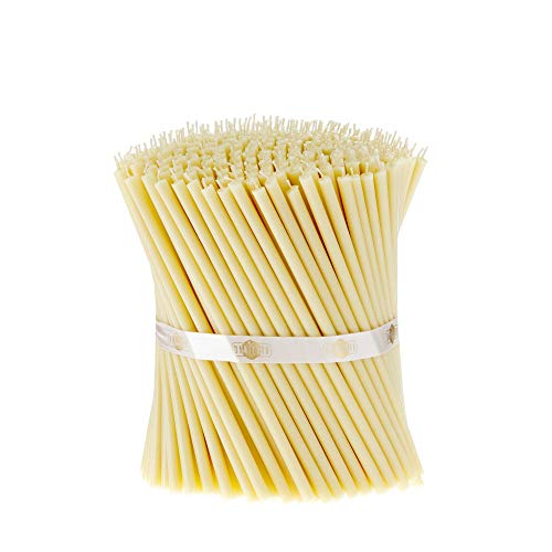 Danilovo 50 velas blancas de cera de abeja – Velas ortopédicas para oración, rituales, decoración de mesa de boda – no tóxicas, sin hollín – antigoteo, N60, altura: 19,5 cm, diámetro: 7 mm