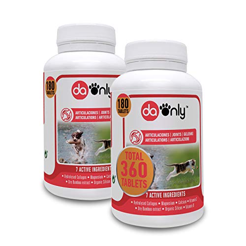 DAONLY colágeno Natural antiinflamatorio para Perros |360 Comprimidos| Pastillas Naturales | Alternativa a medicamentos y condroprotectores para Gatos