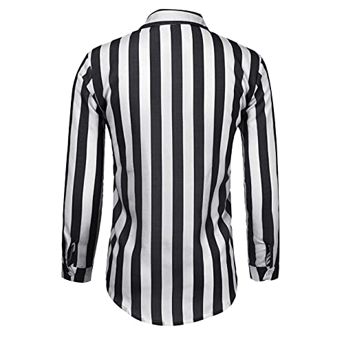 Dasongff Camiseta para hombre, de verano, informal, con botones, para otoño e invierno, de manga larga, corte regular, ajustada, informal, ligera, a rayas, camisetas de playa, camisa hawaiana