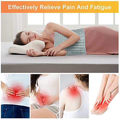 Dawdix Manta Electrica Lumbar 60*30cm, Almohadilla Elèctrica, manta termica electrica pequeña con apagado automático, almohadilla térmica rápida con 6 niveles temperatura, esterilla electrica lavable