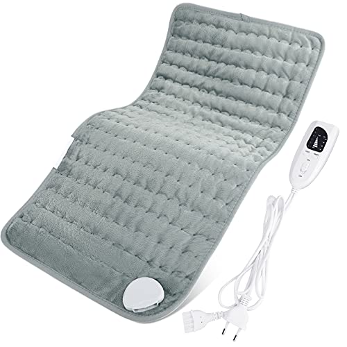 Dawdix Manta Electrica Lumbar 60*30cm, Almohadilla Elèctrica, manta termica electrica pequeña con apagado automático, almohadilla térmica rápida con 6 niveles temperatura, esterilla electrica lavable
