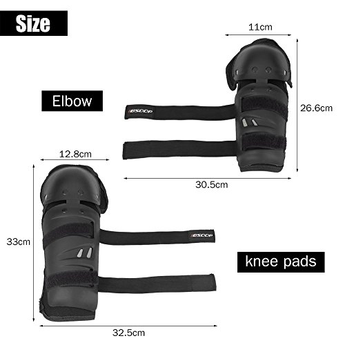 Daytesy Coderas-4 Piezas Motocicleta Motocross Ciclismo Codo Rodilleras Protector Shin Guard Armors Set Negro