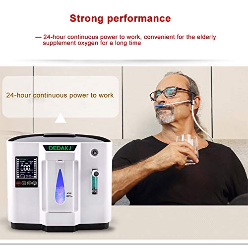 DCHOUSE Máquina de oxígeno Concentrador de oxígeno portátil para purificador de aire doméstico 93% Flujo de alta pureza 6L/min con