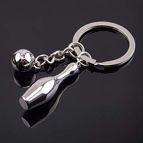 DdA8yonH Llavero Llaveros Llavero Metal Deporte Llavero - Mini Bolera Key Ring Llavero Clave keychasouvenir Alquiler de Hombres y Mujeres