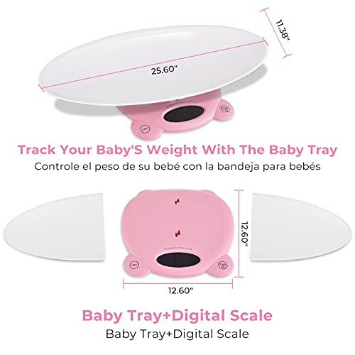 DDHVVOH Bascula para BebéS Y Mascotas,Balanza Digital con Pantalla LCD Retro Iluminada Y Tallimetro con FuncióN Tara,Ideal para Calcular El Peso de Su Bebe ReciéN Nacido Capacidad