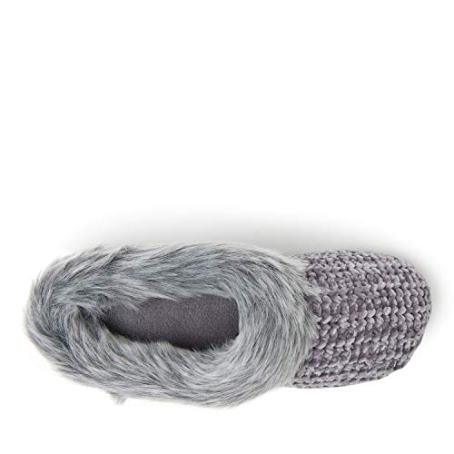 Dearfoams Chenille Rib Knit Clog. Zapatilla por casa Sueco. Zapatilla de Textil, Plantilla Memory Foam. Transpirable y Flexible, excelente Confort, Lavable (36/37 EU, Excalibur)