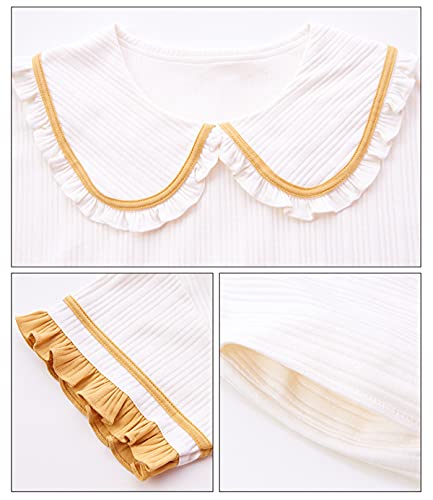 DEBAIJIA Mujer Camisón Ropa de Dormir Manga Corta Camisones Señora Vestido de Dormir Estampado Ocio Suelto Lindo (Blanco-2XL)