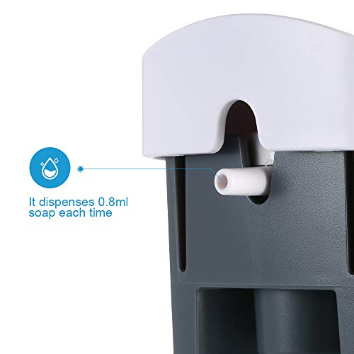 Decdeal 300 ml Dispensador de Jabón, Dispensador de ducha sin Perforación, para Montar en la Pared, Manual, para Baño, Ducha, Champú, para Hoteles, Oficinas