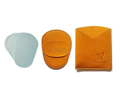 Decolores | Guante Depilatorio Corporal Natural | Contiene Estuche y 10 Láminas de Silicio | Guante para Eliminar el Vello y Células Muertas | Piel Sueva y Perfecta | Color Amarillo