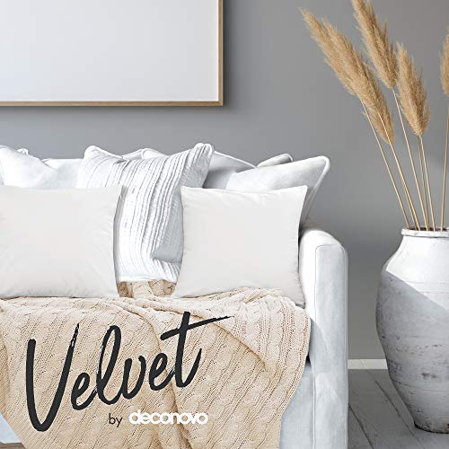 Deconovo Fundas para Cojines de Almohada del Sofá Cubierta Suave Decorativa Protector para Hogar 2 Piezas 50 x 50 cm Blanco