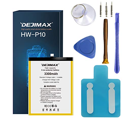 DEJIMAX Reemplazo de Batería para Huawei P10 / Honor 9, Batería de Repuesto de Iones de Litio de Alta Capacidad de 3300 mAh con Herramienta y Kit de Reparación