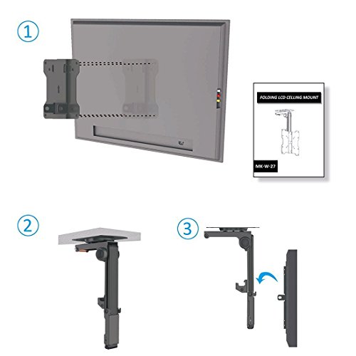 deleyCON Universal TV y Monitor de Montaje en Techo - 17" - 37" Pulgadas (43cm - 94cm) - hasta 20Kg & VESA 200x200mm - 90° Giratorio