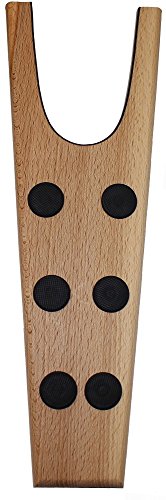 DELFA Descalzador hecho de madera de haya sin tratar, 6 chapas antideslizantes, hecho en Alemania