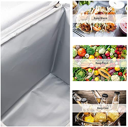 Delgeo 30L Nevera Flexible Bolsa Termica Reutilizable Bolsa Isotermica Nevera Portatil Grande Apta para Viajes, Playa, Picnic, Camping, Barbacoa, Azul