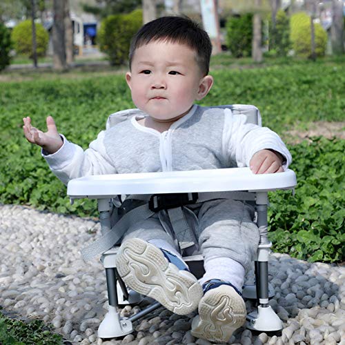 DELITLS Silla de bebé plegable portátil para comer, acampar, playa, césped, césped desmontable plegable con bandeja para niños, silla de comedor en casa