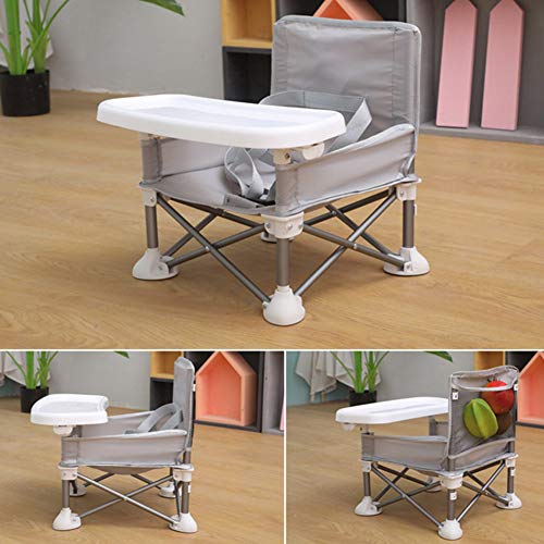 DELITLS Silla de bebé plegable portátil para comer, acampar, playa, césped, césped desmontable plegable con bandeja para niños, silla de comedor en casa