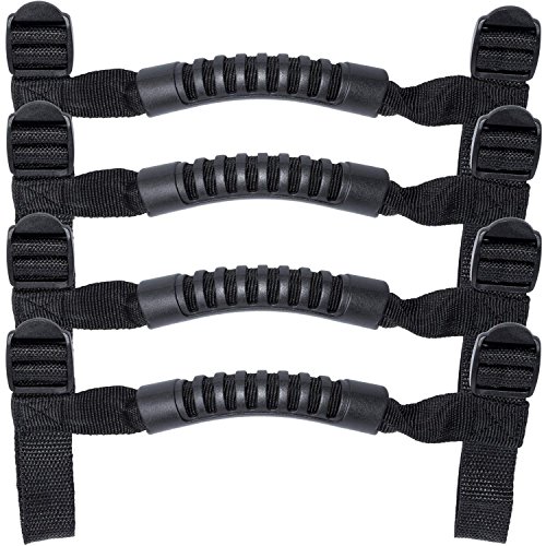 Delleu 4 PCS Roll Bar Agarraderas Manijas Agarre Manija Fuerte Durable para Jeep Wrangler YJ TJ JK JKU JL JLU Deportes Sahara Freedom Rubicon X y Unlimited 1995-2018