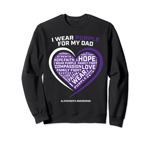 Demencia padre regalos llevar púrpura papá Alzheimer conciencia Sudadera