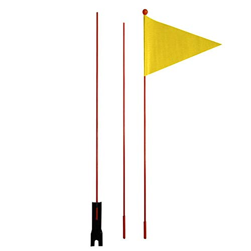 Dequate Bandera de Bicicleta - 180cm Bicicleta banderín, Bandera de Seguridad para niños, banderín de Bici, Bicicleta banderín de Tear-Resistant & Impermeable, Naranja/Amarillo/Azul