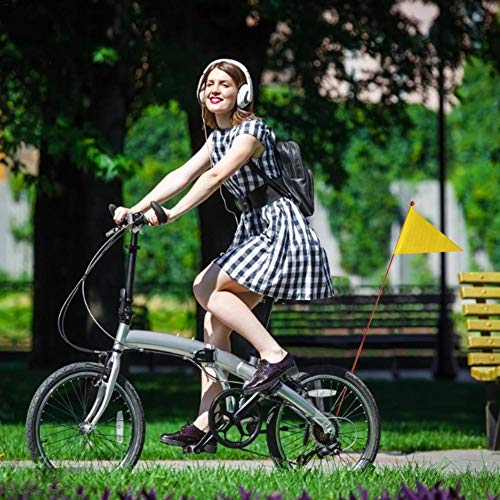 Dequate Bandera de Bicicleta - 180cm Bicicleta banderín, Bandera de Seguridad para niños, banderín de Bici, Bicicleta banderín de Tear-Resistant & Impermeable, Naranja/Amarillo/Azul