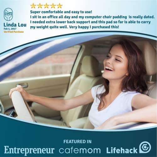 Desk Jockey - Cojín Para El Coche - Cojín Amortiguador Terapéutico Para El Coche - Cojín De Asiento Para El Coche - Cojín Firme Del Coche Para Aumentar Altura