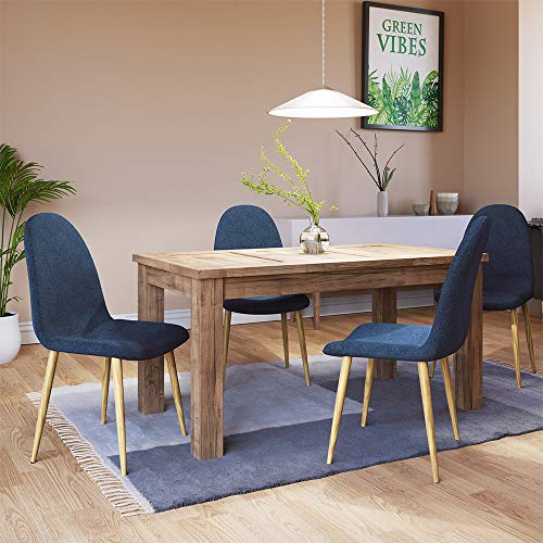 Deuba Set de 4 Sillas de Comedor diseño Retro clásico ergonómico Patas de Aspecto de Madera 44x87x47cm Pack 4 sillas Cocina