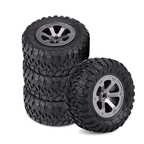 Dewin Neumáticos RC Sobre orugas - Llantas orugas 1:16, Neumáticos de Goma, Accesorio RC, Pieza del Coche Militar de Control Remoto, 4pcs / Set