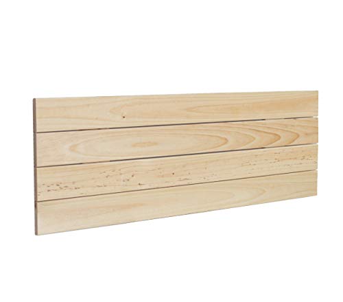 DHOME Cabecero de Madera Maciza de Pino para Pared Estilo Palet Cabezal Dormitorio Cama Palets Herrajes incluidos (110x37 Palet 4, Crudo)