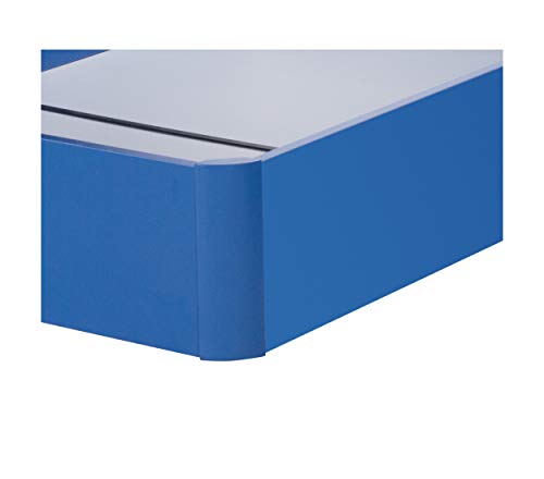 DHOME Canape Abatible Tapizado 3D Juvenil Infantil con Apertura Normal o Lateral Esquinas Macizas de Haya canapé Madera (90x190 22mm Ap. Lateral, Azul)