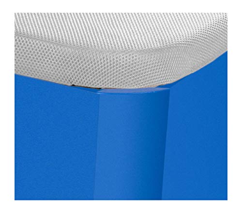DHOME Canape Abatible Tapizado 3D Juvenil Infantil con Apertura Normal o Lateral Esquinas Macizas de Haya canapé Madera (90x190 22mm Ap. Lateral, Azul)