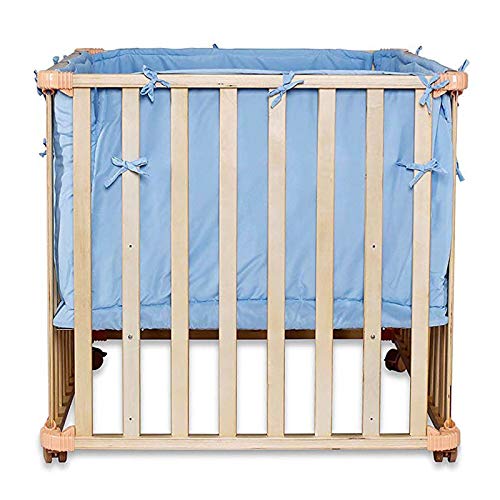 Dibea BB00440 - Cama móvil de bebé (90x60 cm) con barrotes de madera, juego con edredón y almohada, color azul