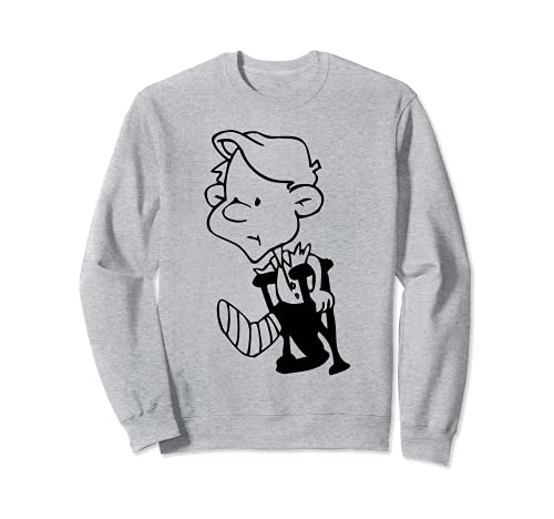 Dibujos animados muletas de pierna rota Sudadera