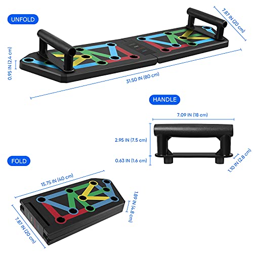 Diealles Shine 13 en 1 Push Up Board, Plegable Tabla De Flexiones Multifuncional Push Up Rack Board para Entrenamiento Muscular Equipo de Entrenamiento de Brazos Gimnasio Inicio