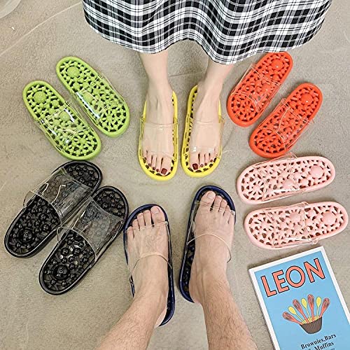 dihui ReflexologíA Zapatos,Zapatillas de Masaje de Cristal de Verano, CAV Cave Bathroom Sandalias de Masaje-Verde_38-39,Fitness Sandalias